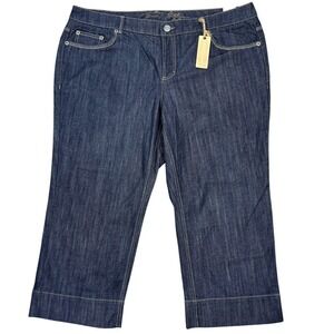 Tommy Hilfiger Capri Jeans Plus Sz 20 Cropped Wide-Leg Stretch Dark Wash Y2K NEW